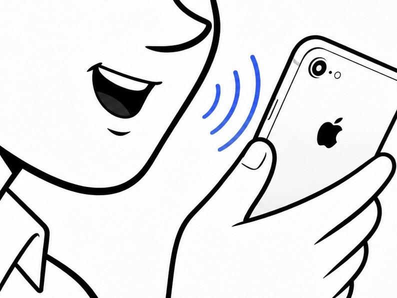 An iPhone held close to the speaker’s mouth